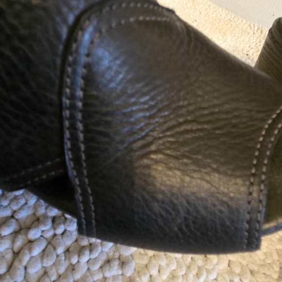 Dansko Vanda Black Pebbled Leather Slingback Peep Toe Wedge Sandals Sz 41 - Picture 5 of 11